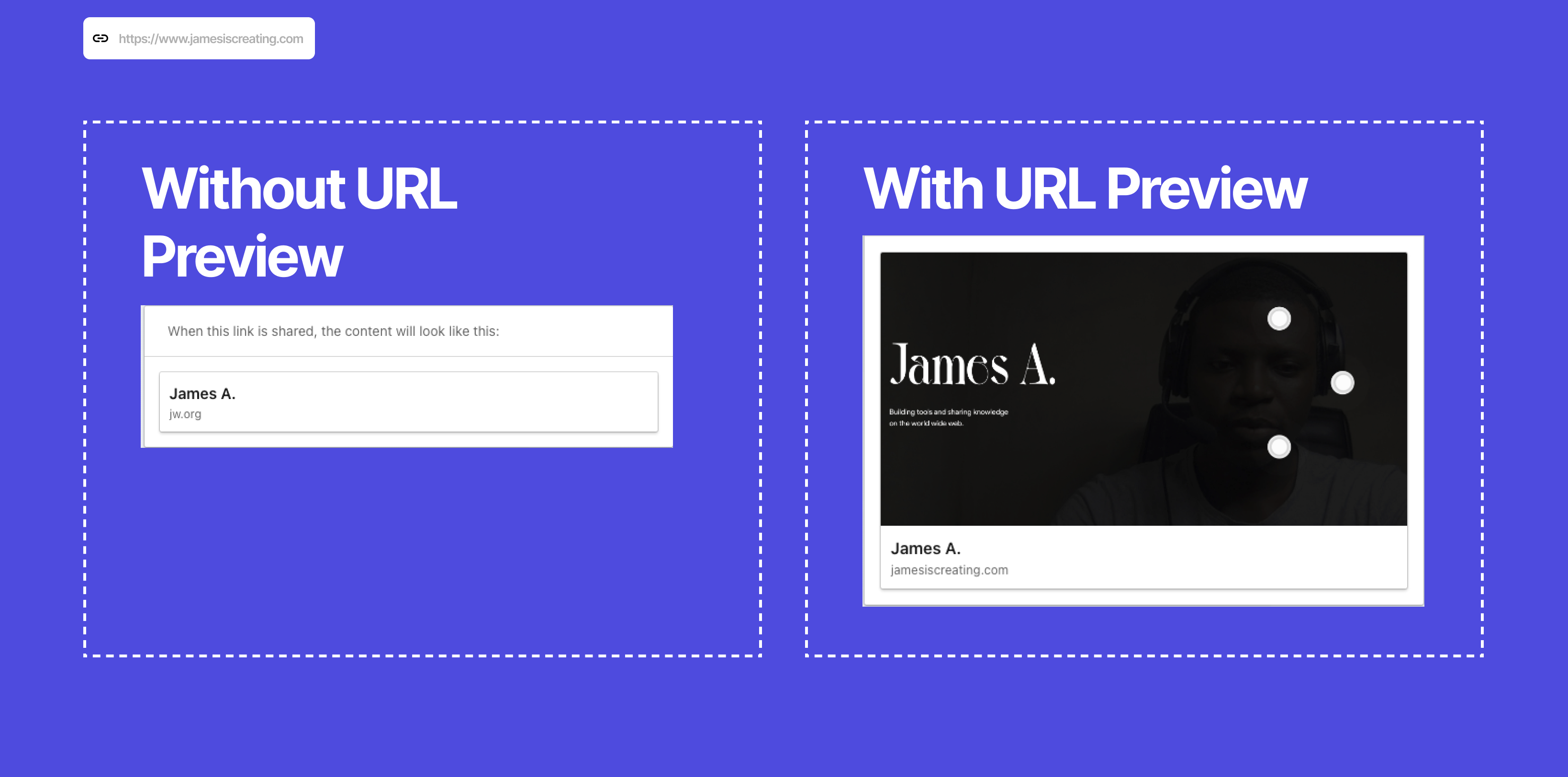 A URL preview card rendered from Open Graph tags